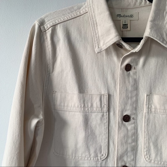 Madewell Ashford Chore Jacket Ecru Size XS Oversized Patch Pocket Shacket - Picture 12 of 12